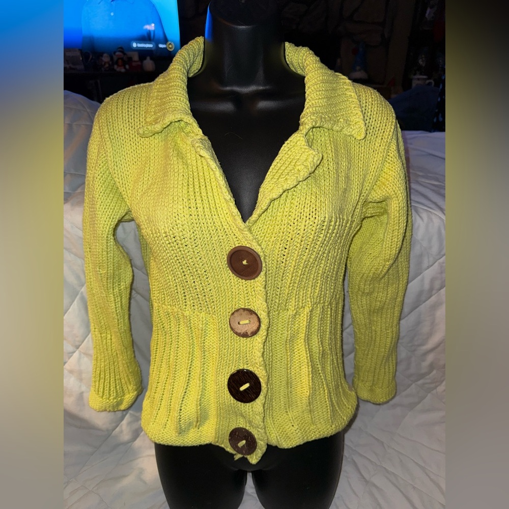 Pure Handknit Button Up Cardigan